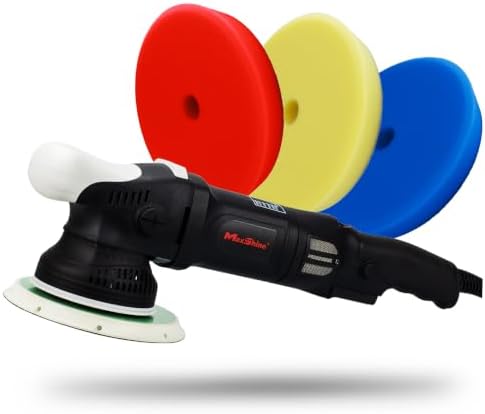 Maxshine M21 Pro Dual Action Polisher & Foam Pads Kit – 21mm Long Throw Random Orbital Buffer, 1000W Detailing Machine with 6″ Backing Plate – Car, Truck, SUV & Boat Paint Correction