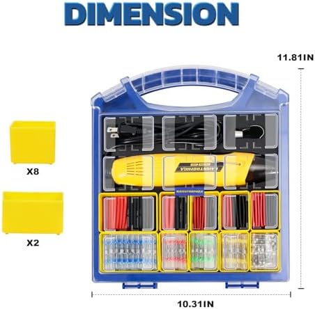 haisstronica Solder Seal Connectors and Tubing Kit, Mini Heat Gun, 450PCS
