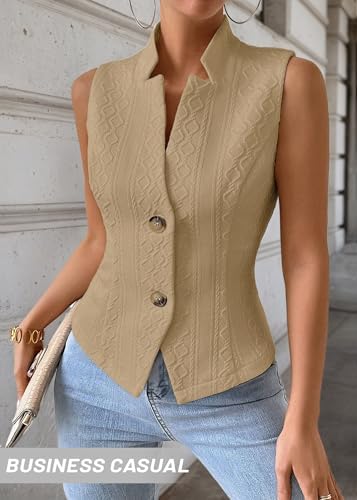 Mina Self Women's Sleeveless Sweater Vest,Knit Stretchy Dressy Casual Top