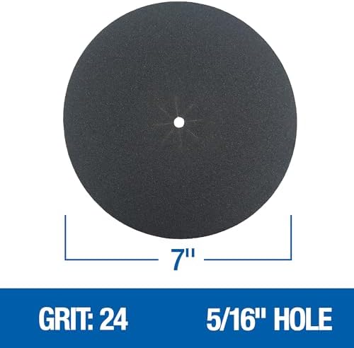 Mercer Industries 407024 Silicon Carbide Cloth Floor Sanding Edger Discs, 7" x 5/16" Hole, Grit 24X (50 pack)