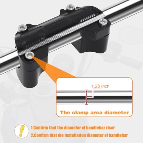 1.5'' Tall Handlbar Risers with 1.25" Clamping Cover Area for Harley