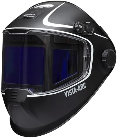Eastwood Elite Vista-Arc Panoramic View MIG TIG Weld Welding Helmet | True Color Lens | DIN 4-14 Shade Adjustment | Ultra-Fast Auto-Darkening