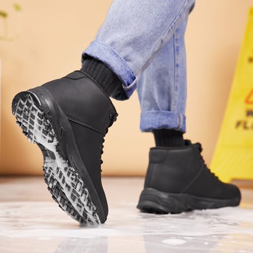 SHULOOK Non Slip Work Boots for Men Slip Resistant Shoes Restaurant Kitchen