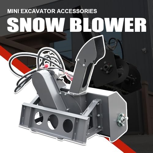 Skid Steer Snow Blower Attachment, Skid Steer Loader Snow Thrower Accessories, Directional Snow Chute, USA Stock, Mount: Length: 23.1in, Height:8.54in, Pin Distance:14.17in