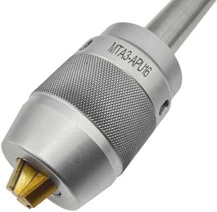 MT3 Keyless Drill Chuck Self-Tightening 1/8"-5/8" (3-16mm) - Titanium Coated Heavy Duty Integral Chuck with APU16 Wrench for Milling & Drilling Machines (MTA3-APU16)