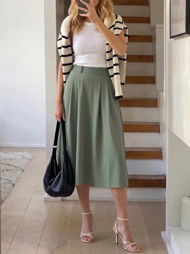 Casly Lamiit A-Line Midi Skirts for Women Business Skirt