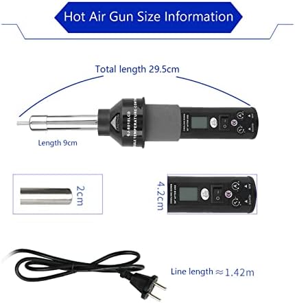 Mini Heat Gun, 200W Digital Display Hot Air Gun with Constant Temperature, Portable Handheld Heat Tool for DIY Electronics Crafting Shrink Tubing, 110V US Plug