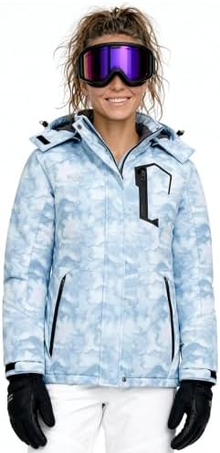 wantdo Women's Ski Jacket Waterproof Warm Fleece Lined Winter Snow Coat