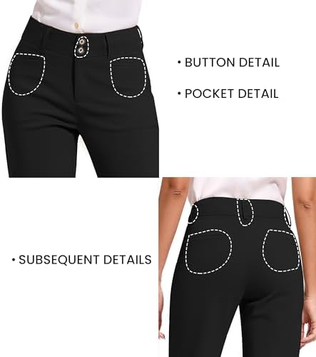KICZOY Women Dress Pants Stretch Business Straight Leg with Pockets Wear to Work Casual 2026 Suitpants