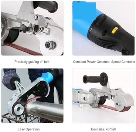 Belt Sander, Handheld Electric Hand Held Tube Metal Sand Belt Grinding Polisher(110)