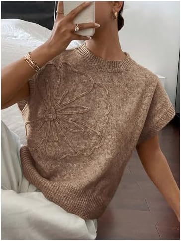 SOLY HUX Women's Short Sleeve Business Casual Sweater