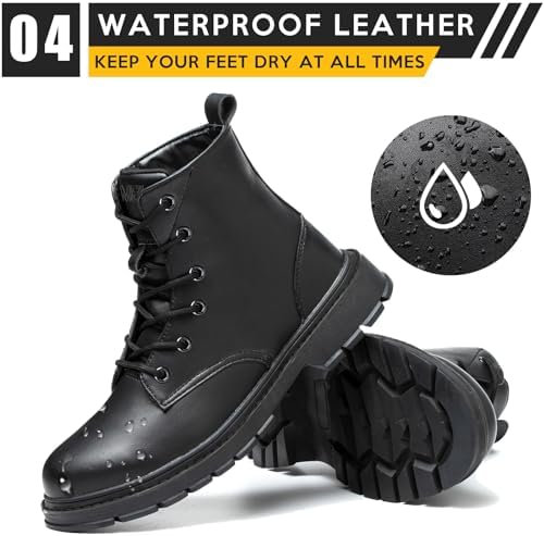 OWIF Waterproof Steel Toe Boots for Women Men, 6" Comfortable Composite Toe Work Boots Safety Construction Shoes