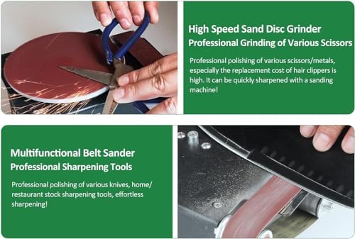 Grinder， 6000WA Lithium Battery Dual-Purpose Electric Miniature Grinding And Polishing Machine, 6-Inch Sand Disc Grinder+Belt Sander, with 10 Abrasive Belts +10 Discs of Sandpaper Suitable for DIY Gri
