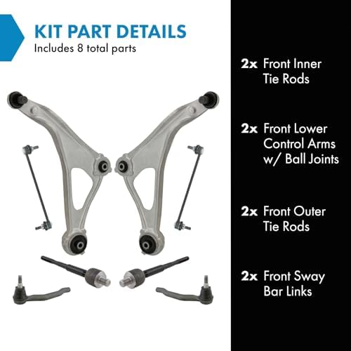 TRQ Front Steering and Suspension Kit Tie Rods Control Arms Ball Joints
