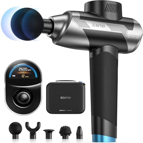 RENPHO Ascend Massage Gun, Adjustable 6-12mm Amplitude