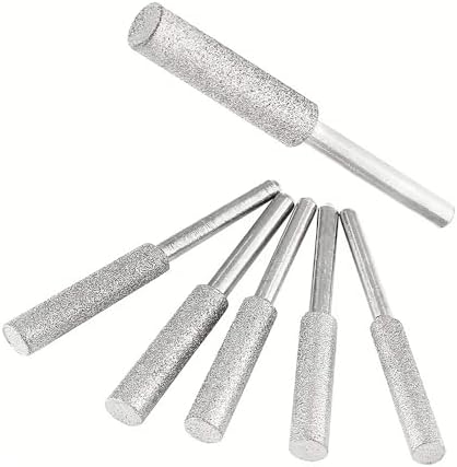 6-40mm Diamond Grinding Wheel Cylinder Shape, 240 Grit Mounted Points for Lapidary Glass Stone Carving, 6-8mm Shank Rotary Accessories (1 PC)(35mm)