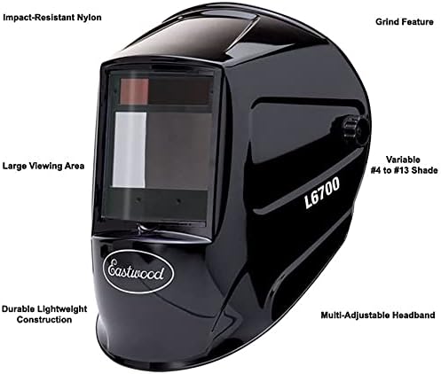 Eastwood Large View Auto Darkening Welding Helmet Mask Adjustable Headband Comfortable - L6700