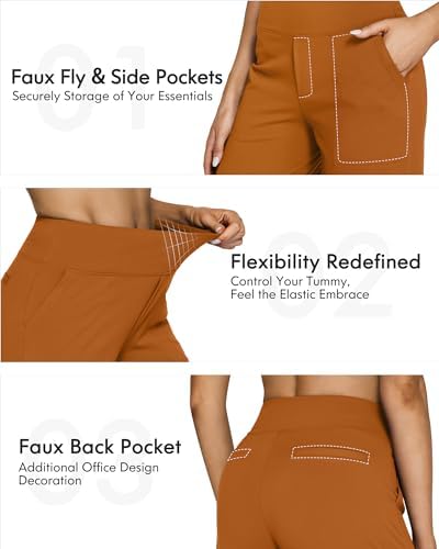 G4Free Yoga Pants for Women Wide Leg Pants with Pockets High Waisted