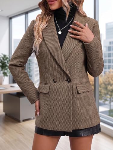 Mina Self 2026 Women's Fall Plaid Blazer Houndstooth Jacket Business Casual