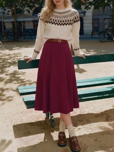 Casly Lamiit A-Line Midi Skirts for Women Business Skirt