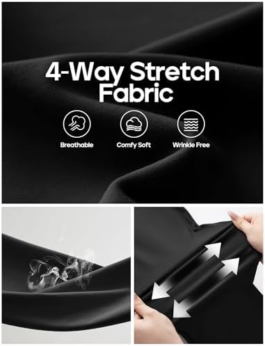 Heathyoga Womens Dress Pants Pull On Stretchy Work Pants Wide Leg Trousers