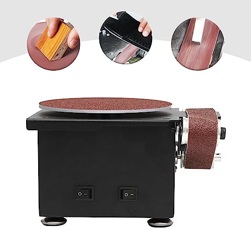 Mini Belt Disc Sander Belt Sander, Sanding Disc, Speed Power Sanding Machine Bench Grinder, Small Sander Machine, For Model Crafts Jewelry DIY, Wood Metal Working