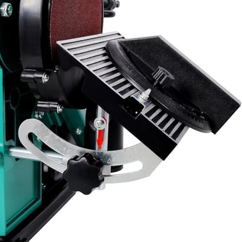4" x 36" Belt Sander with 6" Disc, Heavy Duty Bench Sanding Station with High-Torque Motor & Adjustable Beveling Table, Dual Sanding System for Wood, Metal & Plastic, Green
