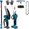 Pruner Kit, 3 in 1, Max 8 ft, 6 inches chainsaw & pruning shears with Max 8 ft Extension Pole, SK5 Blades(Battery Not Included)