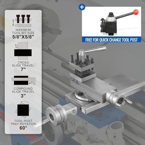 Mechmaxx 14" x 40" Industrial Metal Lathe Machine with Variable Speed DRO Gunsmith Gearhead Precision Turning Drilling Belt Drive，Model 1440GV
