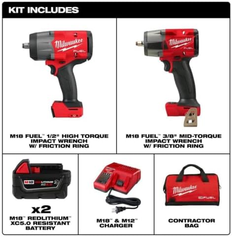 Milwaukee Electric - M18 Fuel 1/2 HTIW 3/8 MTIW Automotive Combo K