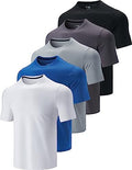 Liberty Imports 5 Pack Men's Active Quick Dry Crew Neck T Shirts