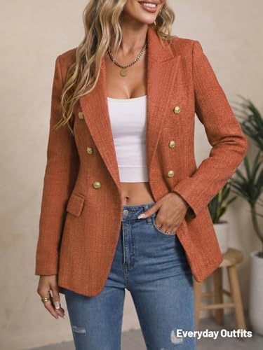 Mina Self 2026 Women's Fall Tweed Blazer Plaid Jacket Business Casual Coat