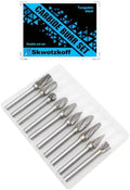 10PCS Tungsten Carbide Burr Set,1/2" Head 1/4" Shank Shank HRA90 Rotary Burr Bits, Compatible with Dremel for Metal Grinding, Wood Carving, Deburring,Engraving, Drilling