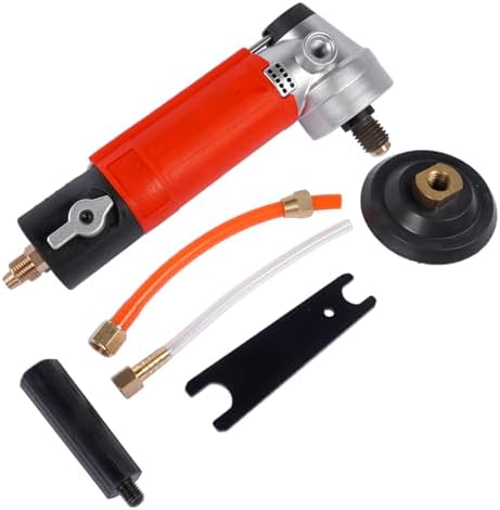 4-Inch Air Wet Polisher/Sander, 4500 RPM Pneumatic Stone Grinder with 5/8"-11 Spindle, Water-Fed System, Front Side Exhaust for Granite Marble Concrete
