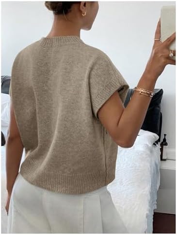 SOLY HUX Women's Short Sleeve Business Casual Sweater