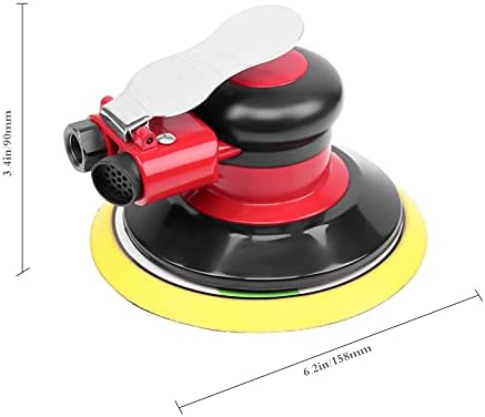 Professional Air Random Orbital Palm Sander, Heavy Duty Dual Action Pneumatic Sander with 1pc Backing Plate (6 inch)