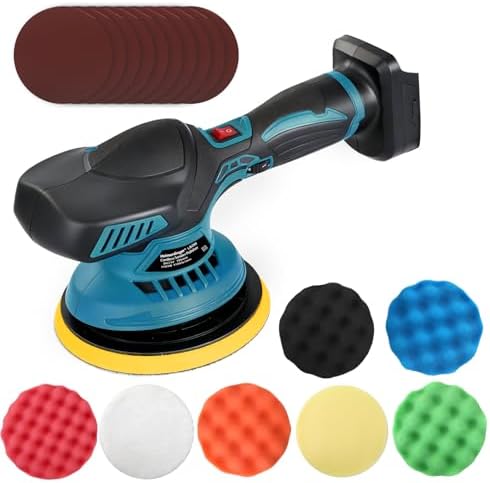 6" Cordless Car Polisher for Makita 18V Battery,6-Speed Orbital Buffer
