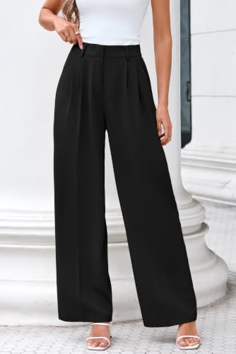 FUNYYZO Wide Leg Dress Pants for Women Work Slacks Business Casual Outfits
