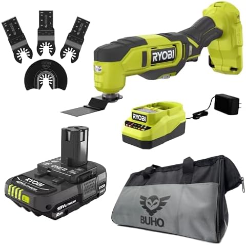 Ryobi Oscillating Multi Tool with 4 PC Blade set and Buho Tool Bag