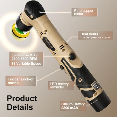 Cordless Mini Polisher, DA&RO Mini CarBuffer Polisher