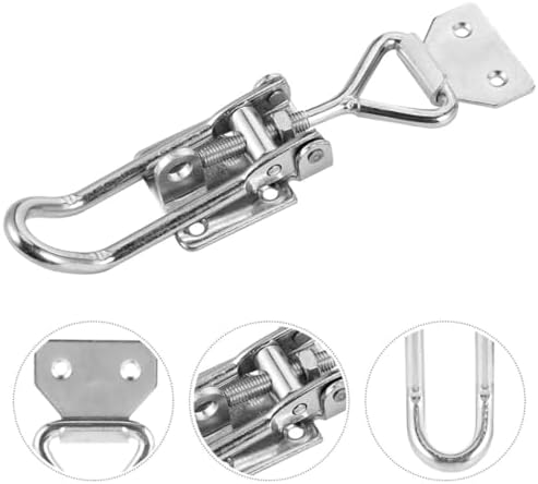 Toggle Latch Clamp Easy to Install Stainless Steel with Adjustable Latch Hardware Toggle Clamp Sturdy Silver Workholding Device for Repairing Field and Jigging Applications