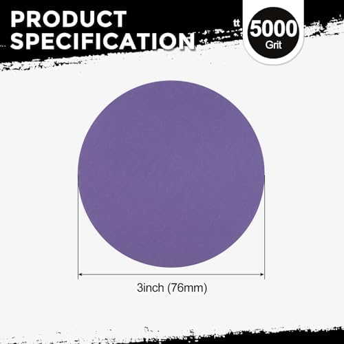 35Pcs Sanding Discs 3In 5000Grit Hook and Loop Sandpapers Purple