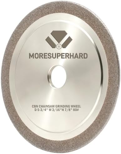 CBN Chainsaw Grinding Wheel, 5-3/4" Diameter, 3/16" Thick, 7/8" Arbor, 80 Grit, Fits 3/8" and .404 Pitch Steel Chains(3/16" Thick)
