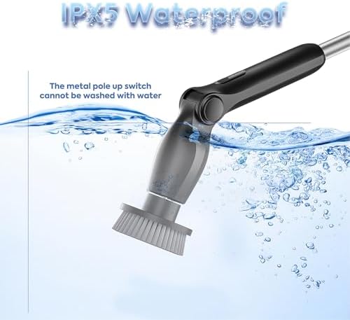 9-in-1 Electric Spin Scrubber with 9 Brush Heads Cordless Cleaning Brush Scrubber Adjustable Angle IPX5 LED Digital Display Screen Shower Cleaning Brush for Home Bathroom (Black)