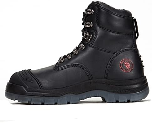 ROCKROOSTER Work Boots for Men,7 inch,Steel Toe,Side Zipper, Oiled Leather Shoes,Static Control,Breathable,Quick Dry(AK232Z-245Z)