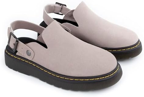 Athlefit Women's Slip On Suede Clogs with Back Strap