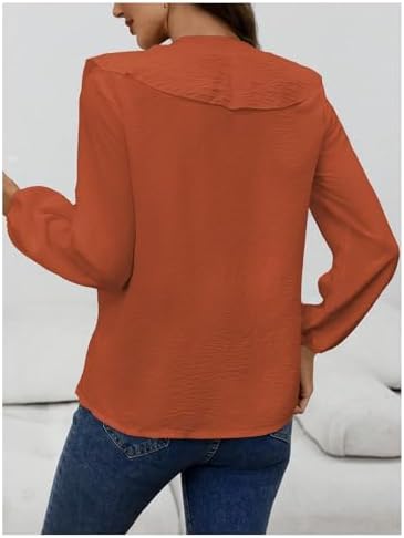 GORGLITTER Women's Ruffled Top Blouses Dressy Business Casual Outfits