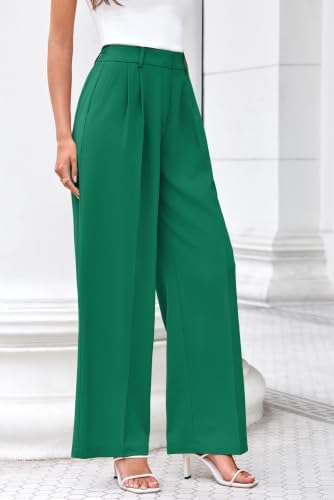 FUNYYZO Wide Leg Dress Pants for Women Work Slacks Business Casual Outfits