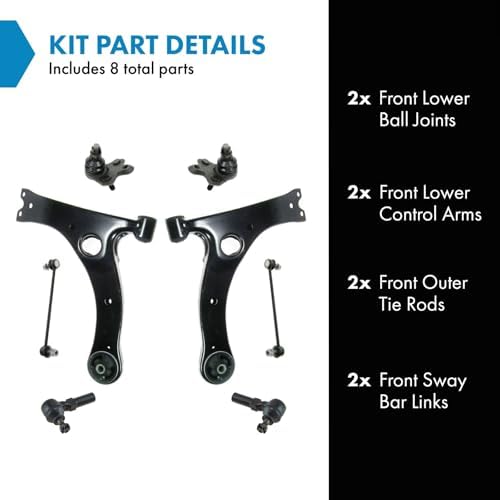 TRQ Front Steering and Suspension Kit Ball Joint Control Arm Sway Bar Link
