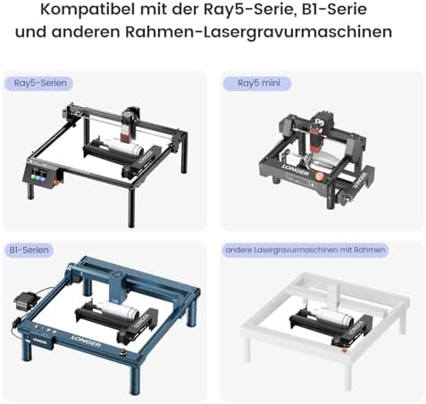 Longer Rotary Roller Series,Laser Engraver Rotary Roller, Y-axis Rotary Roller 360° Rotation for Laser Engraver Engraving Cylindrical Objects Tumblers Cans Cups Bottles, Adjustable Diameters 6-200mm
